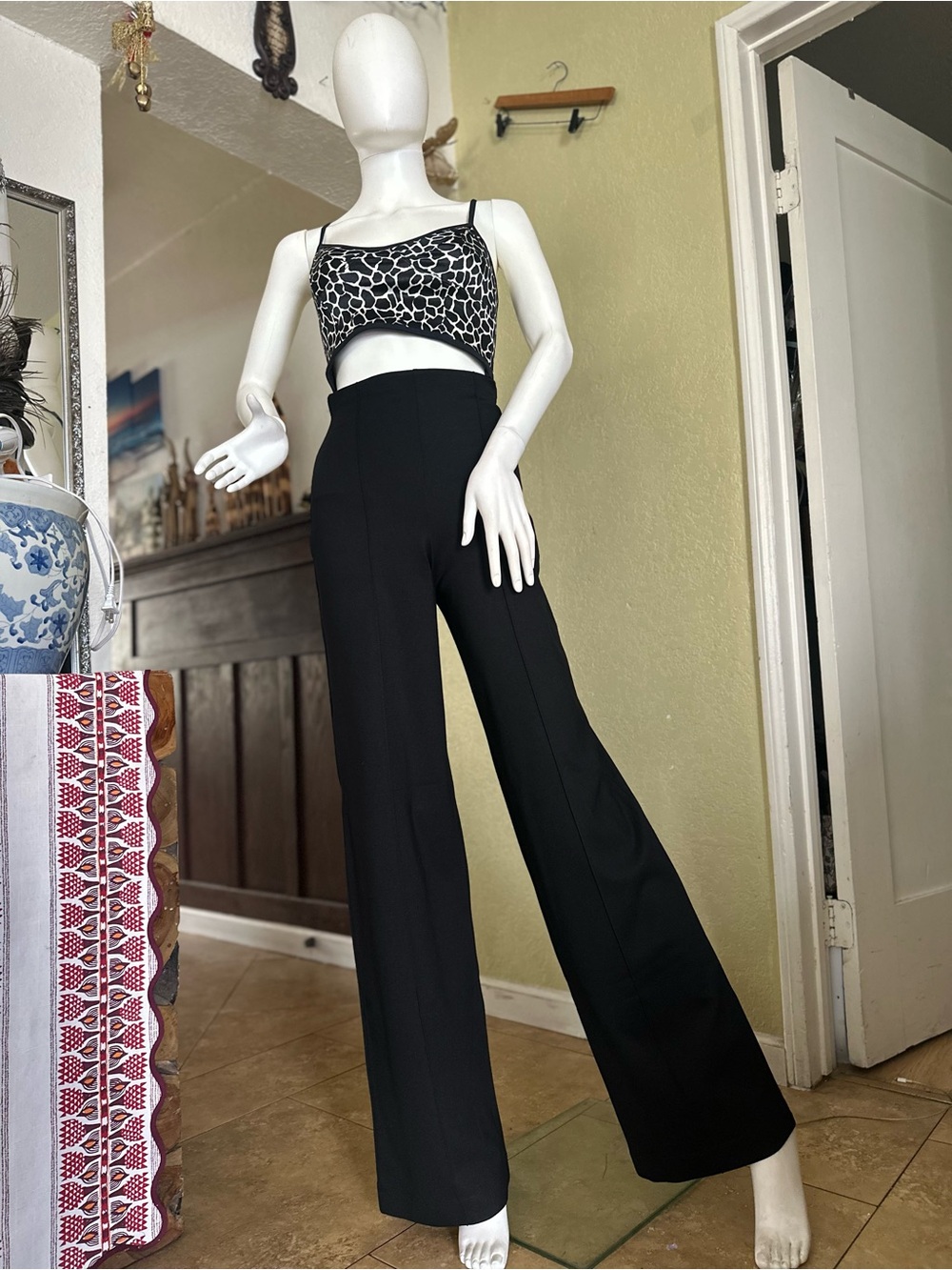 High-Waist Wide-Leg Women’s Pants — Black long version